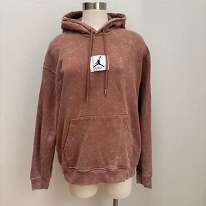 Jordan Flight Heritage Hoodie Jumpman Sweatshirt Mineral Wash Brown Size Medium